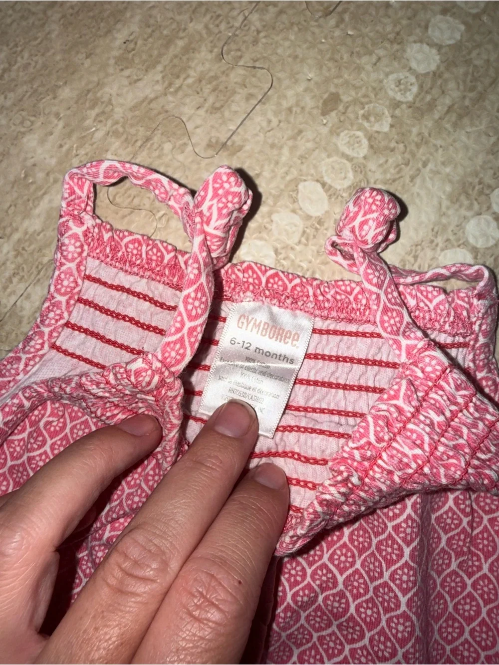Gymboree Pink Printed Bubble Romper